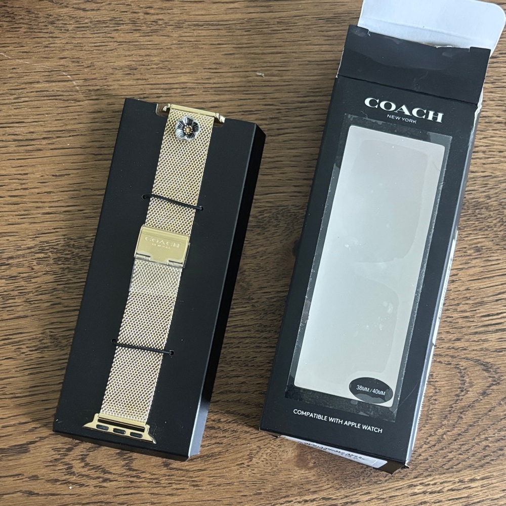 Coach Gold Mesh Apple Watch Band